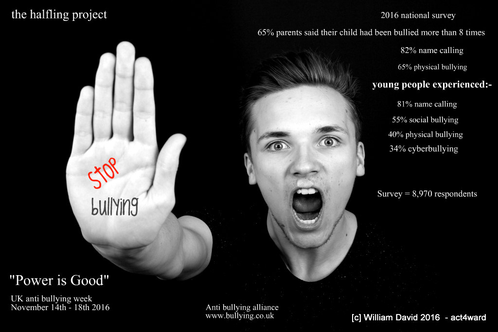 James De making the point for The Halfling Project during Anti Bullying Campaign Nov 2016